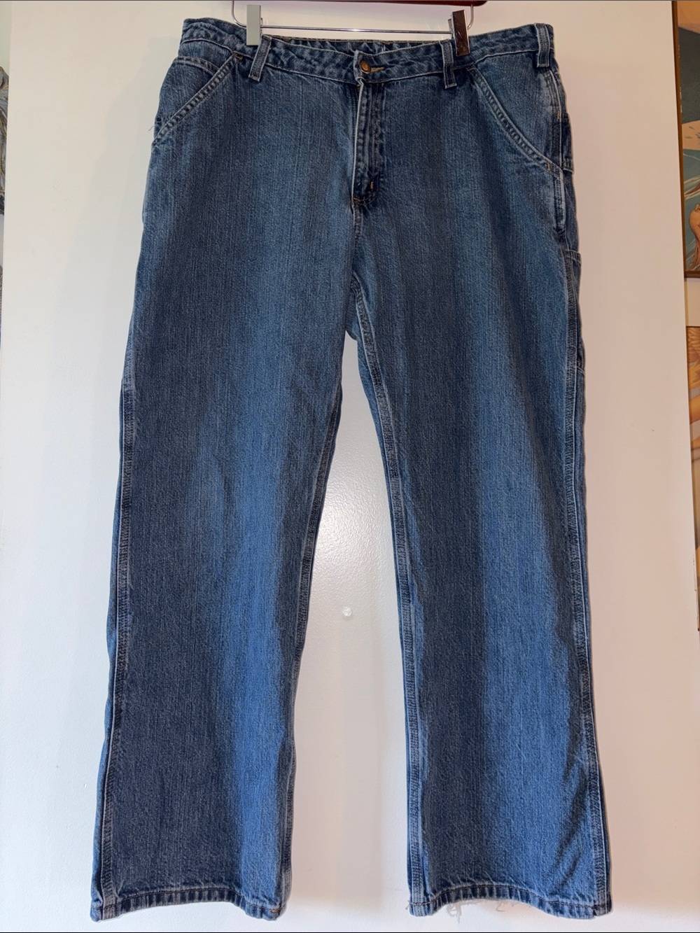 Carhartt Womens Blue Denim Carpenter Jeans Size 16x30